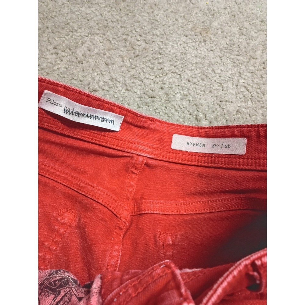 Anthropologie Pilcro And The Letterpress Hyphen Red Jean Shorts 26 High Rise - Picture 3 of 7